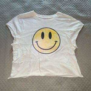 Smiley face cropped tee shirt by Prince Peter